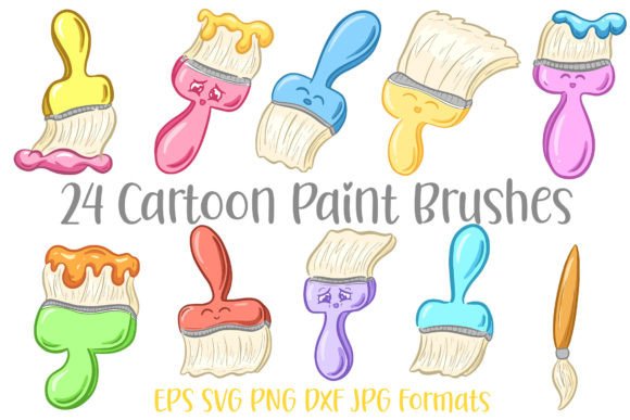 Download 24 Paint Brush Artist Paintbrushes SVG - Artist Collection