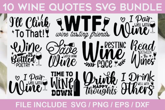 Download Wine Quotes SVG Bundle - Wine quotes svg Collection